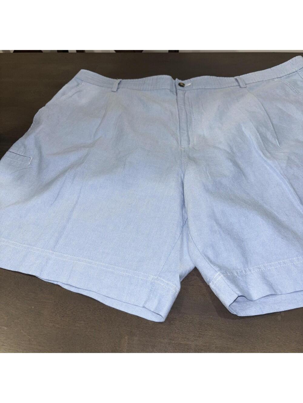 Saddlebred Men's Light Blue Cotton Pleated Shorts. Big & Tall  Size 46 [COPY]